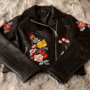 Embroidered Moto Jacket